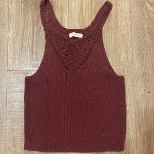 L.A. Hearts dark pink/maroon knit tank top
